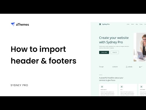 How to import pre-built headers & footers with Sydney Studio