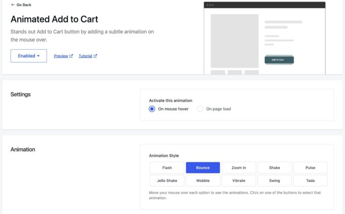 Merchant animated add to cart
