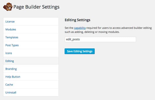 Beaver Builder Editing Settings