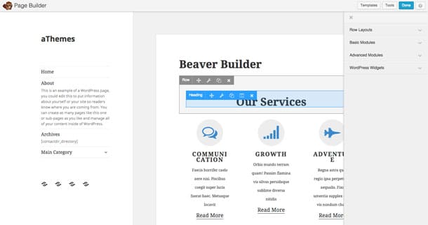 Beaver Builder Interface