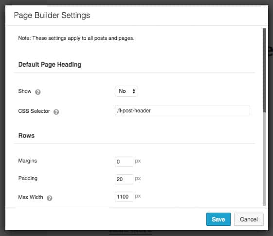 Page Builder Settings