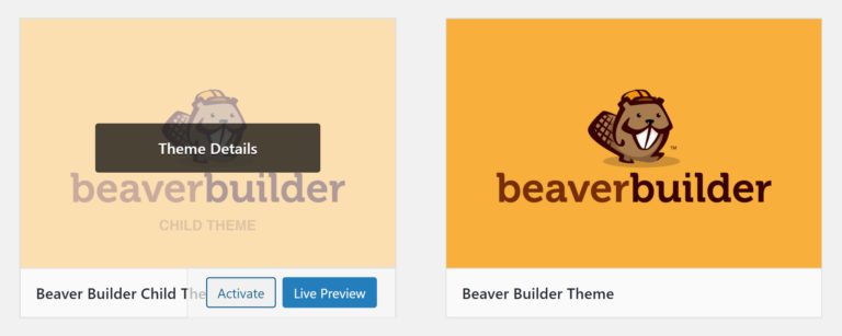 Activating Beaver Builder Theme