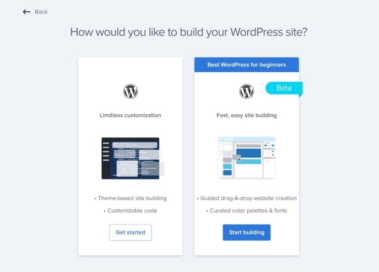 Bluehost WordPress installer