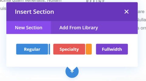 Insert a Section in Divi Builder