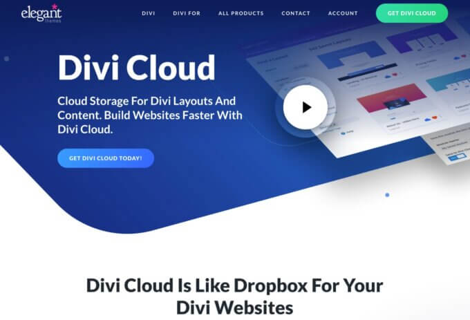 Divi Cloud storage