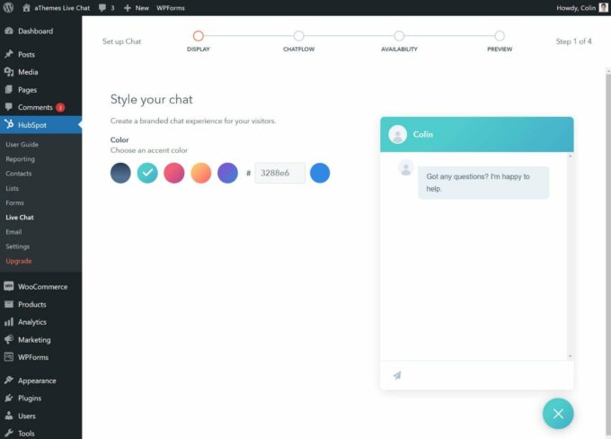 HubSpot live chat setup