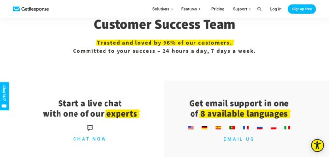 GetResponse customer support
