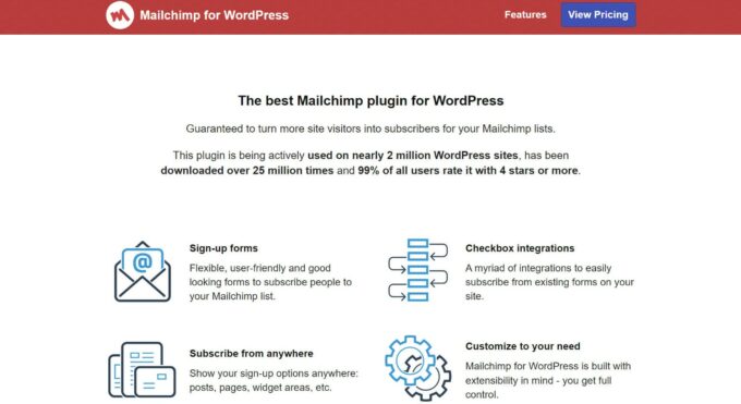 Mailchimp for WordPress email marketing plugin