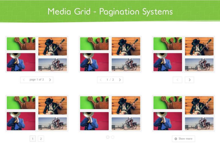 Media Grid pagination systems