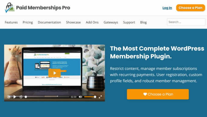 Paid Memberships Pro homepage