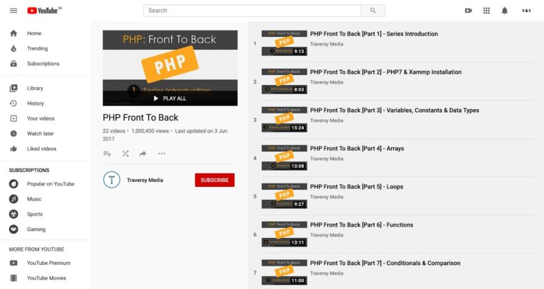 PHP Front to Back