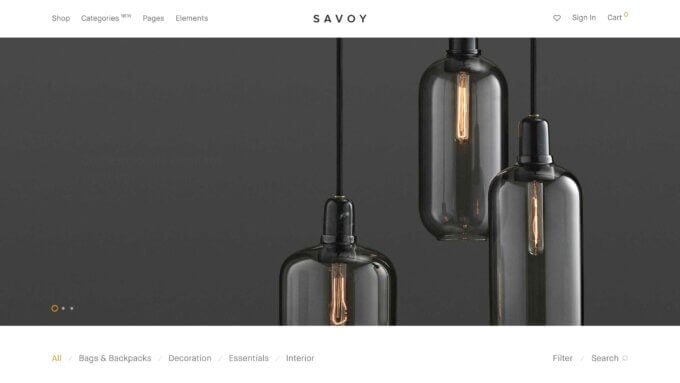 The Savoy WooCommerce theme.