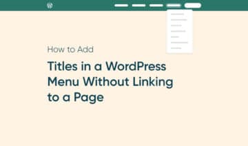 How to add titles in wordpress menu without linking to a page, featured image