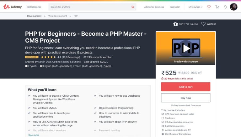 Udemy PHP for Beginners