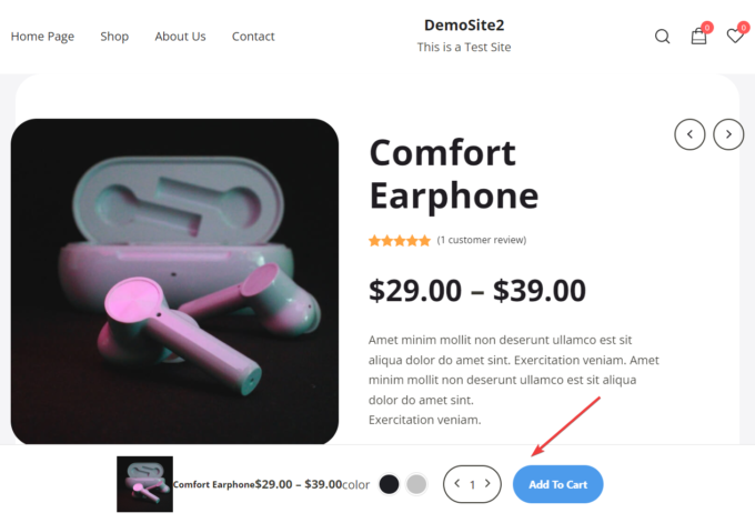 Add-to-cart button on a WooCommerce product page