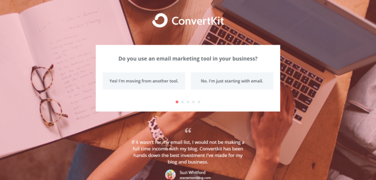 ConvertKit sign-up process