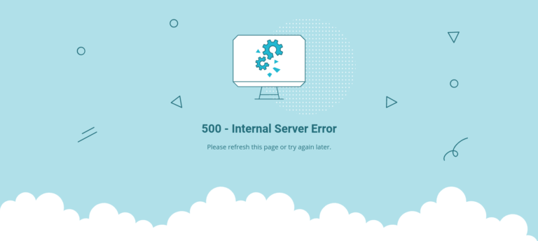 A 500 Internal Server Error message on a WordPress site.