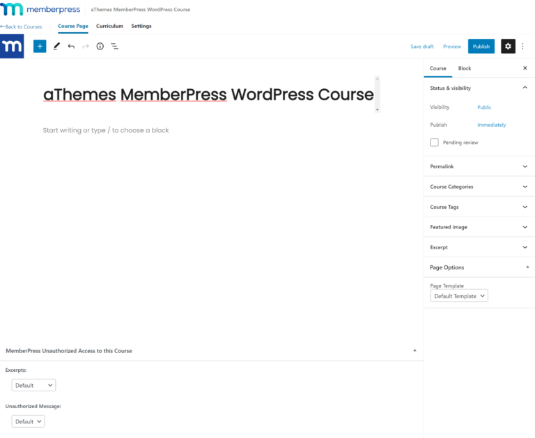 MemberPress course builder