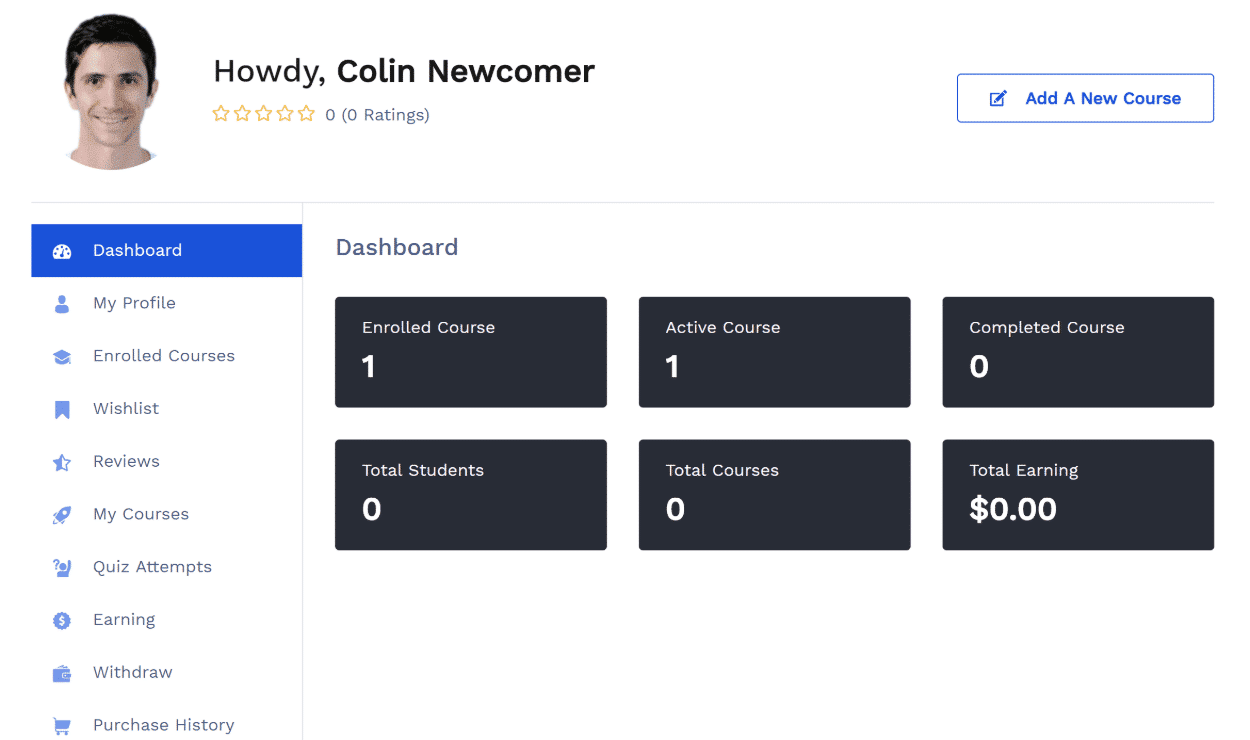 Front-end dashboard